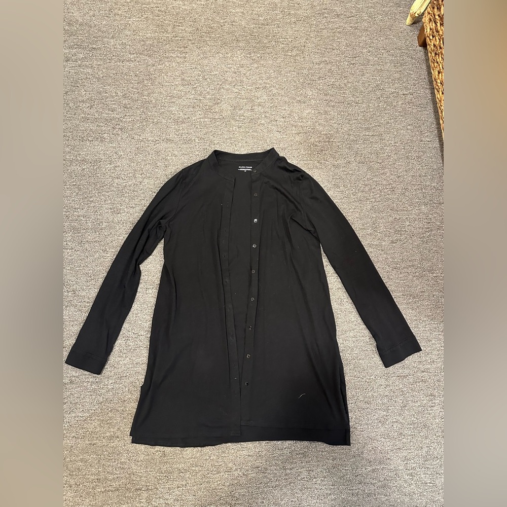 Women Black Long Sleeve Button Up Shirt